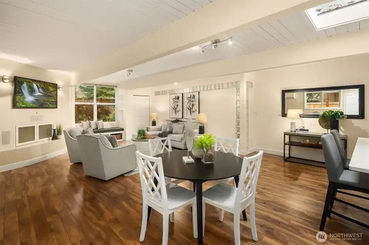 The sky lights really brighten the space.