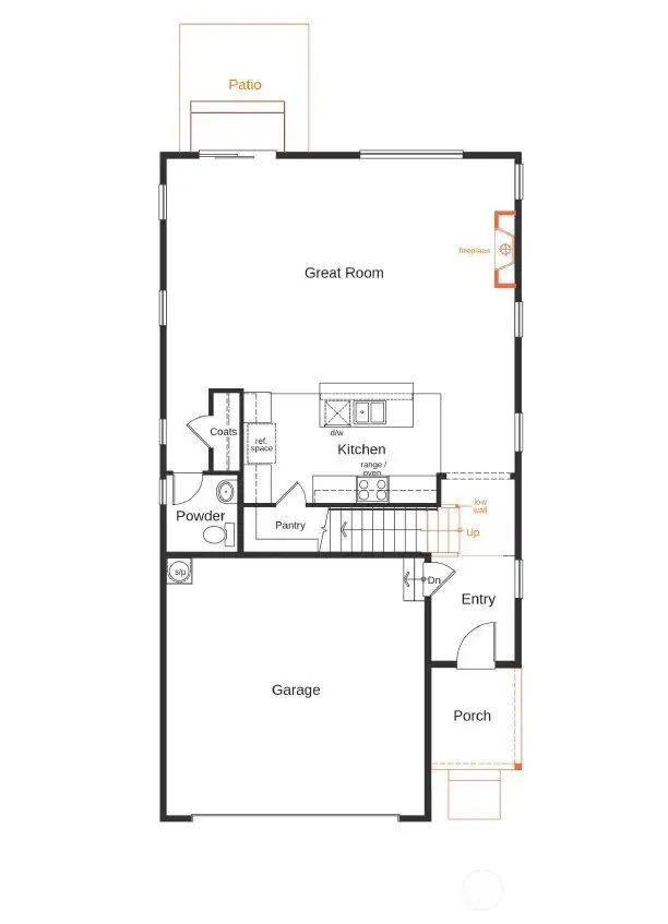 Main floor with patio