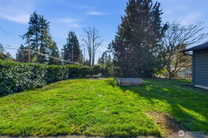 Expansive fenced yard provides excellent usability and flexibility.