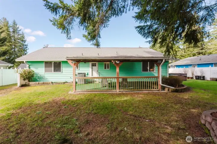 Large flat back yard in addition to large, flat front yard