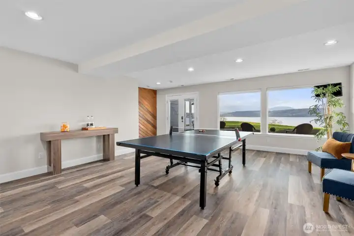 Such a fun space with walkout access.