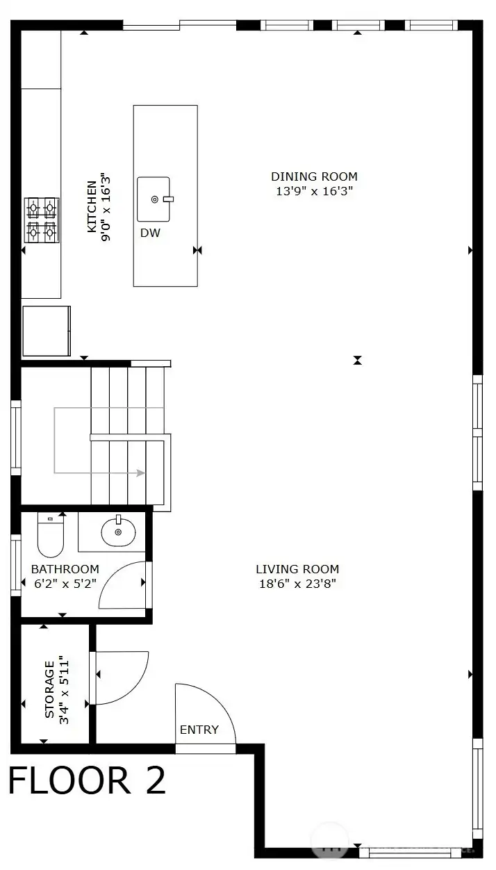 Main floor - dimensions are approximate