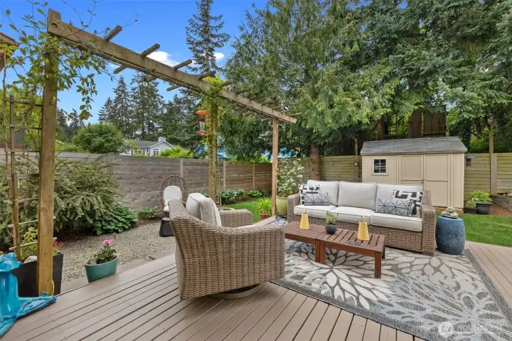 Newly painted deck for outdoor entertaining