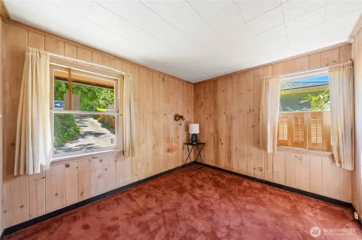Bedroom 2, with great water views. Virtually staged