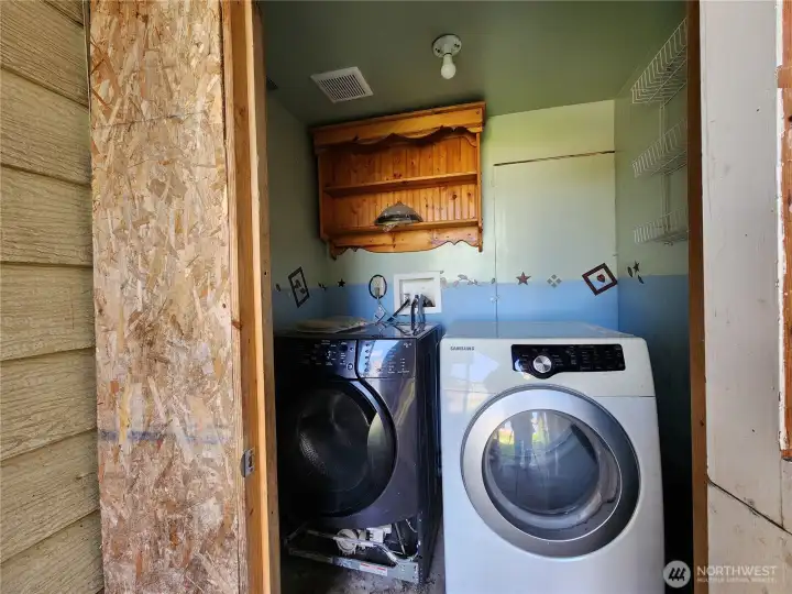 Laundry area just off backdoor. Water heather is in the closet behind the dryer. Laundry area just off backdoor. Water heather is in the closet behind the dryer.