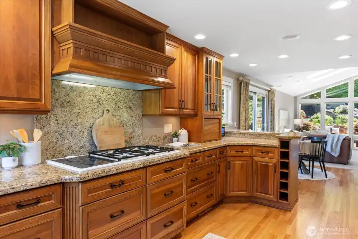 Kitchen looking onto the family room