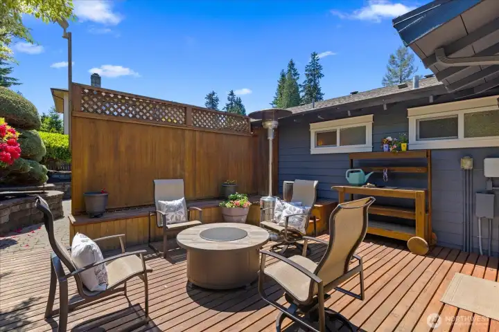 Gas firepit stays