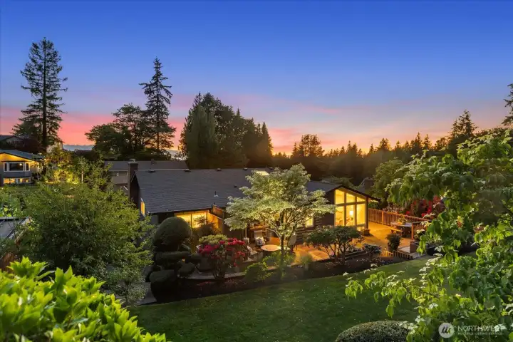View looking from the top of the backyard