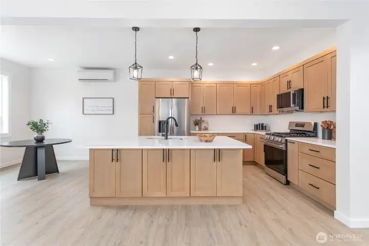 The kitchen is an entertainers dream.