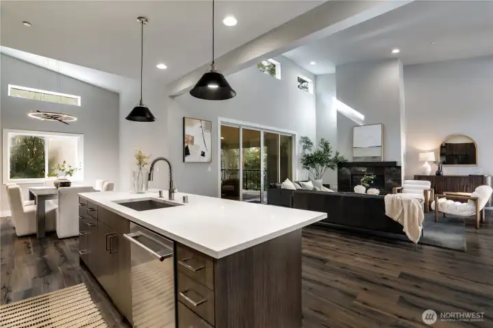 Soaring vaulted ceilings