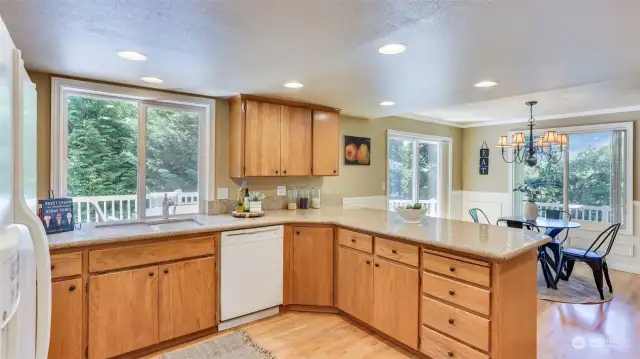 Tree lined views from every window in this kitchen.