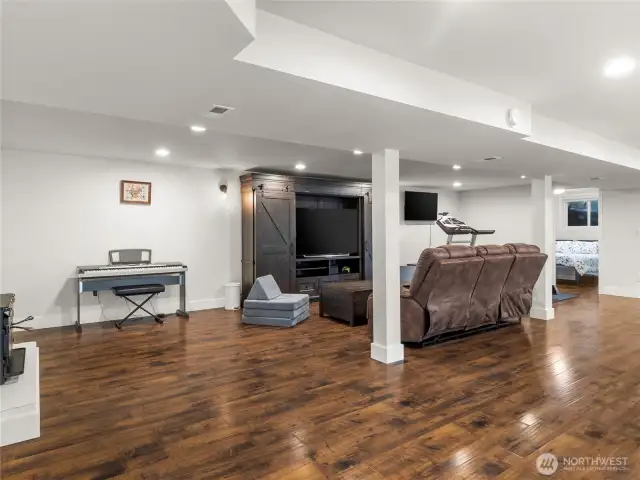 Fully finished basement, with a large open living space