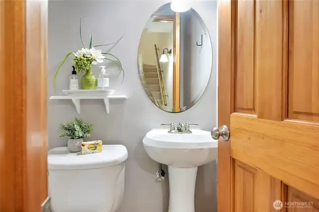 Convenient corner .25 bath on the main floor.