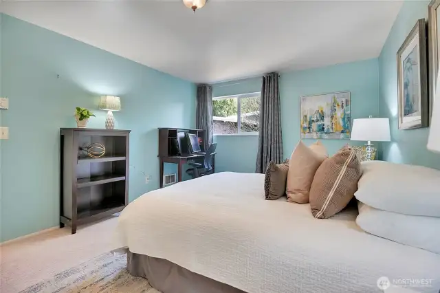 Extra large bedroom with walk-in closet.