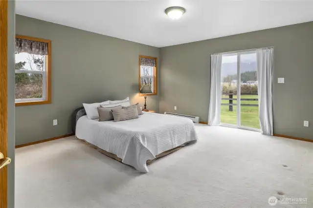 Spacious Primary with views right outside the door.