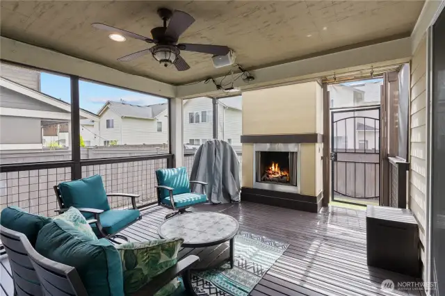Covered and screened in outdoor living area