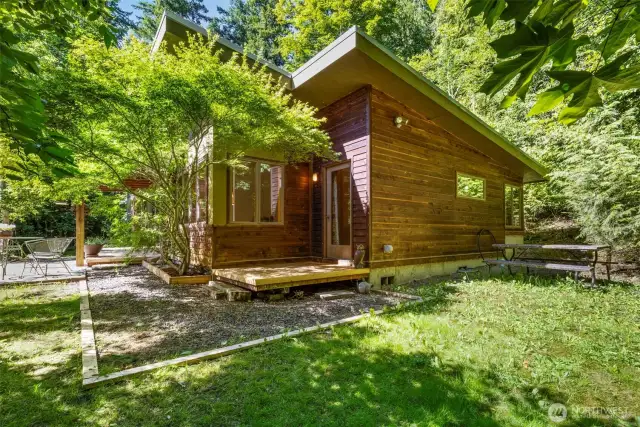 Small deck off Primary Bedroom.
