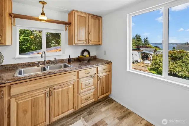 Water views from the kitchen.