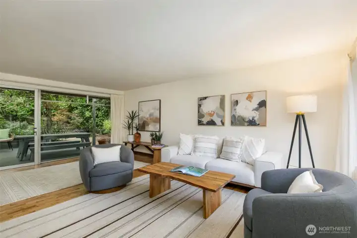 This home features light-filled living spaces.