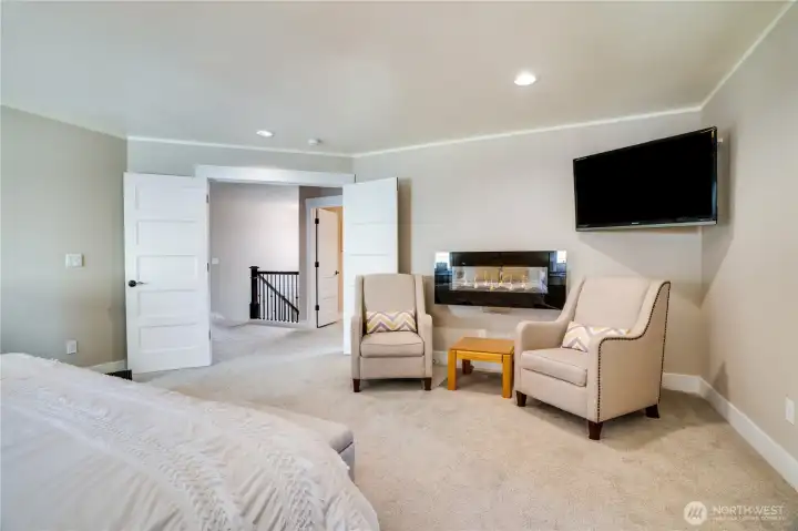 Unwind with an electric fireplace!