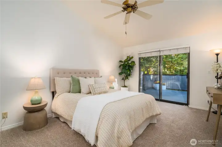 Primary bedroom with access to your luxe deck