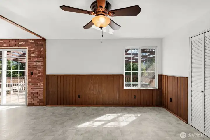 Gather in the large dining room or kitchen nook, designed to comfortably host ample guests for every occasion.