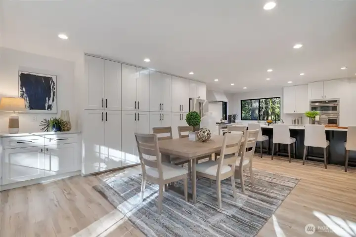 Large dining or living area off kitchen