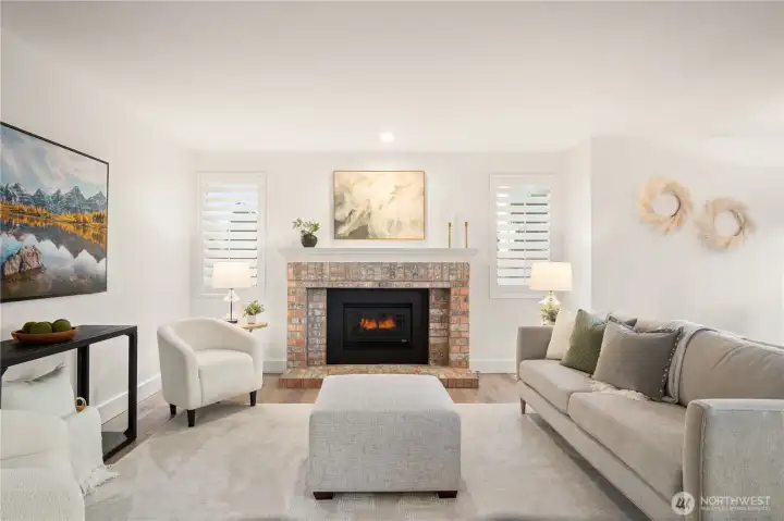Living room with gas fireplace