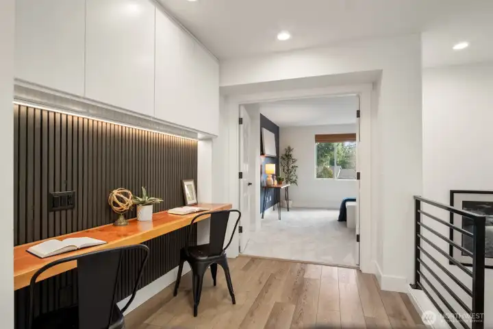 Upstairs custom homework/office space