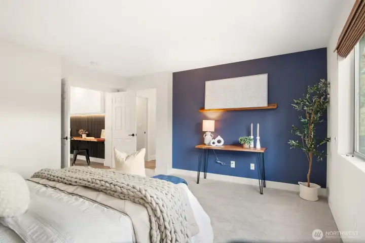 Generously sized primary bedroom