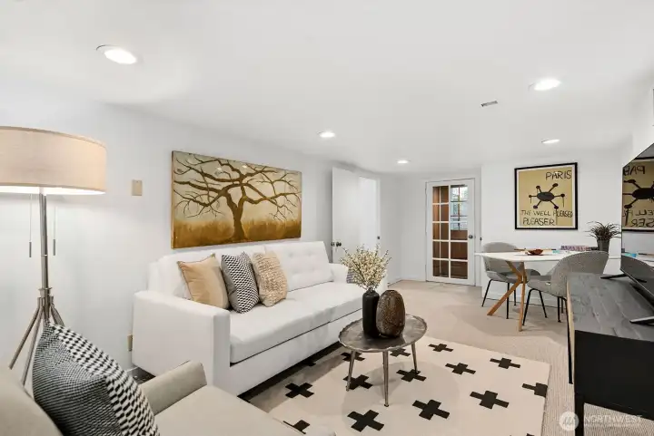 Family room in the lower level.