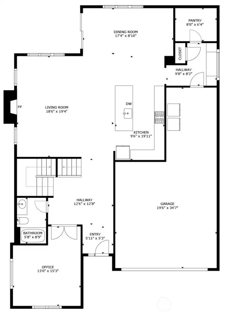 Main floor - dimensions are approximate