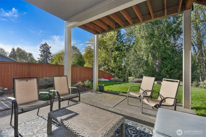Lower level patio and easy access to the yard
