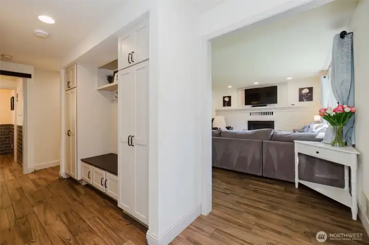 Custom built-ins in foyer.