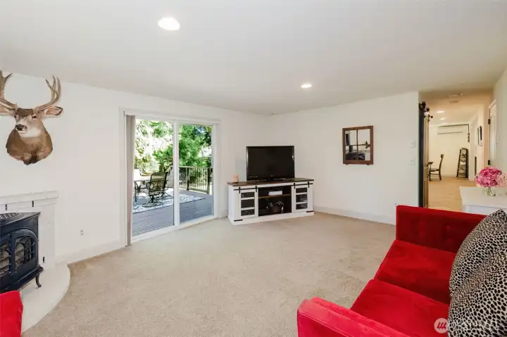 Family room with access to the deck and back yard.