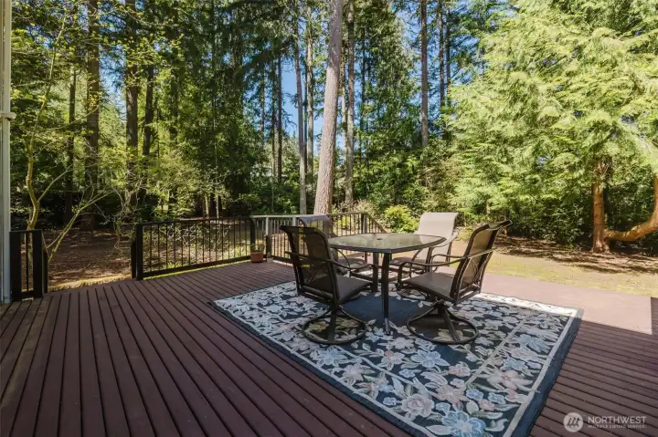 Deck off family room, through glass door.