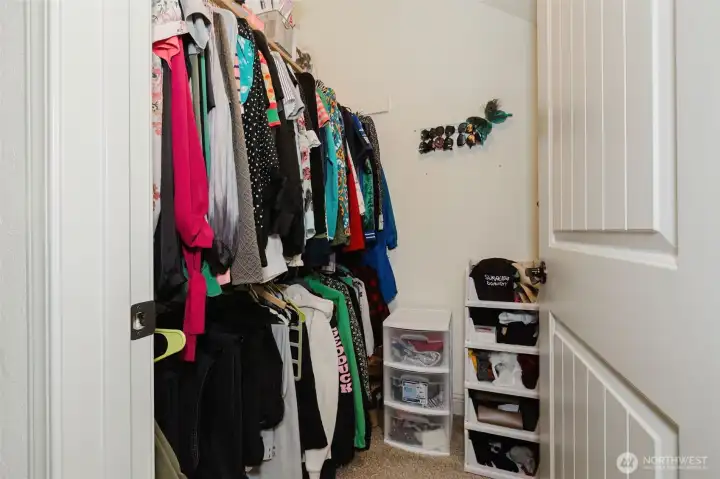 walk-in closet in primary bedroom.