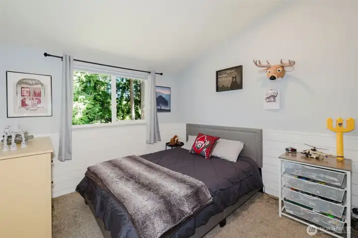 Vaulted ceiling in bedroom #3