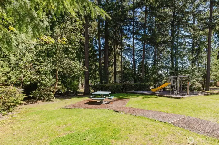 Community picnic and play area.