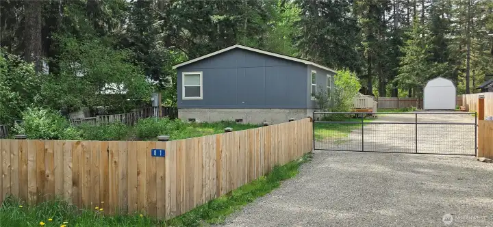 Fenced and gated front entry