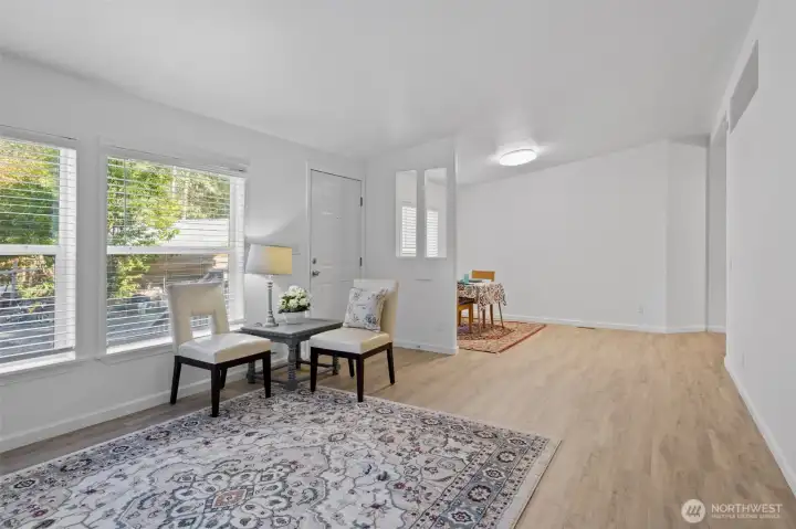 Front living area and dining nook