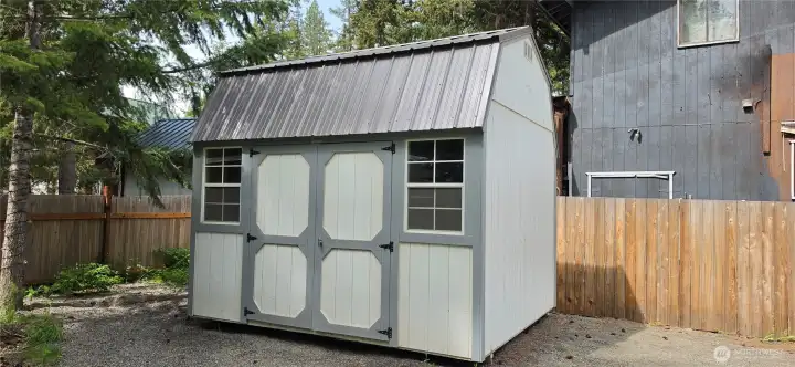 Storage shed on property