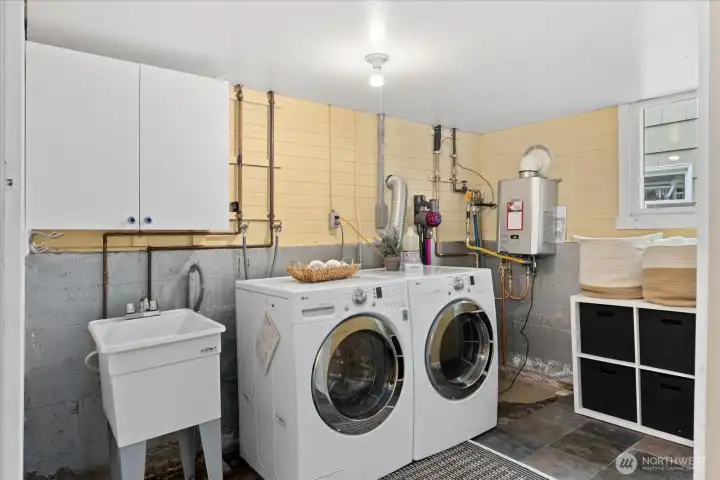 Laundry space in lower level
