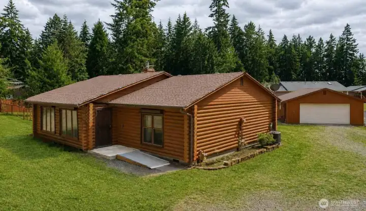 Log Cabin with Detached Garage