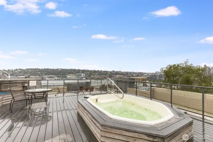 Rooftop hot tub