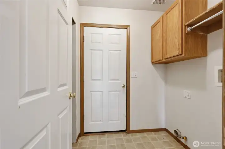 Laundry leading to garage