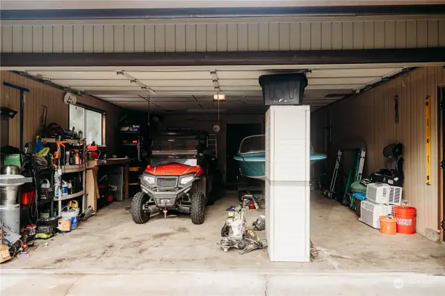 Two car garage with room for storage