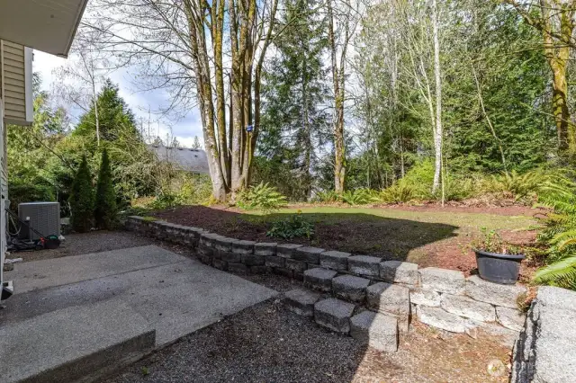 Backyard with protected greenbelt