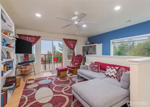Suite living area with fireplace