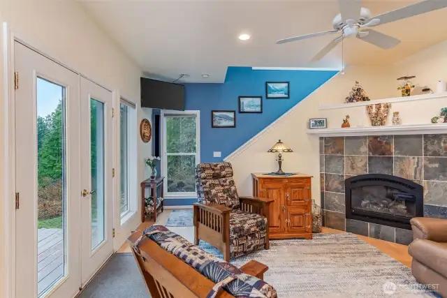 Cozy fireplace